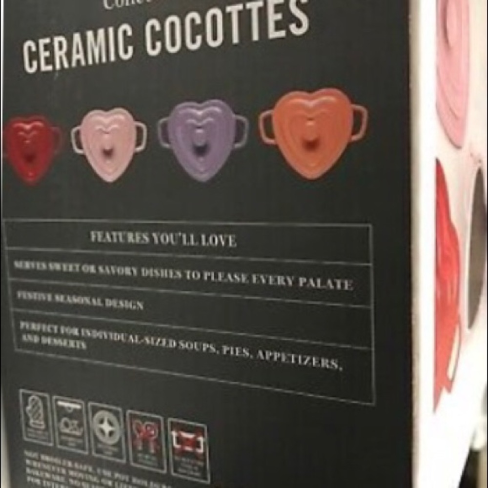 ❤️🆕MARTHA STEWART COLLECTION 4-pc Heart Cocottes - Picture 4 of 9